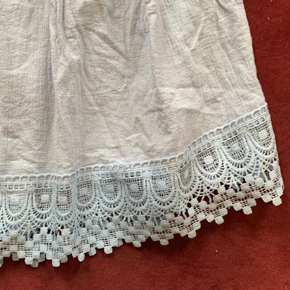 ✨WORN ONCE✨ Square Neck Lace Crochet Flowy Casual Boho Blouse - Picture 6 of 12